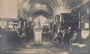 Postkarte FX: RPPC Konstantinopel, Großer Basar, B&W Foto, unverpostet, Türkei - Bild 1 von 2