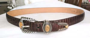 Brighton Gürtel braun Leder Museum Sammlung Münzen griechisch-römisch Vintage 90er Medium - Bild 1 von 10