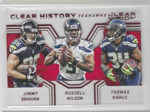 2016 Clear Vision Russell Wilson/Jimmy Graham/Thomas Rawls History Red 49/49 - Picture 1 of 1