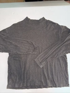 Van Heusen Mock Turtleneck Ribbed Knit Gray Long Sleeve Shirt Men's XL - Picture 1 of 7