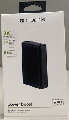 Cargador portátil universal mophie Power Boost 5200 mAh para dispositivos USB - negro Foto 1 de 3