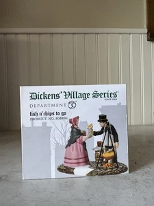 Dept 56 Dickens' Village Series Fish n' Chips To Go Accessorio Natalizio Usato in ottime condizioni - Foto 1 di 8
