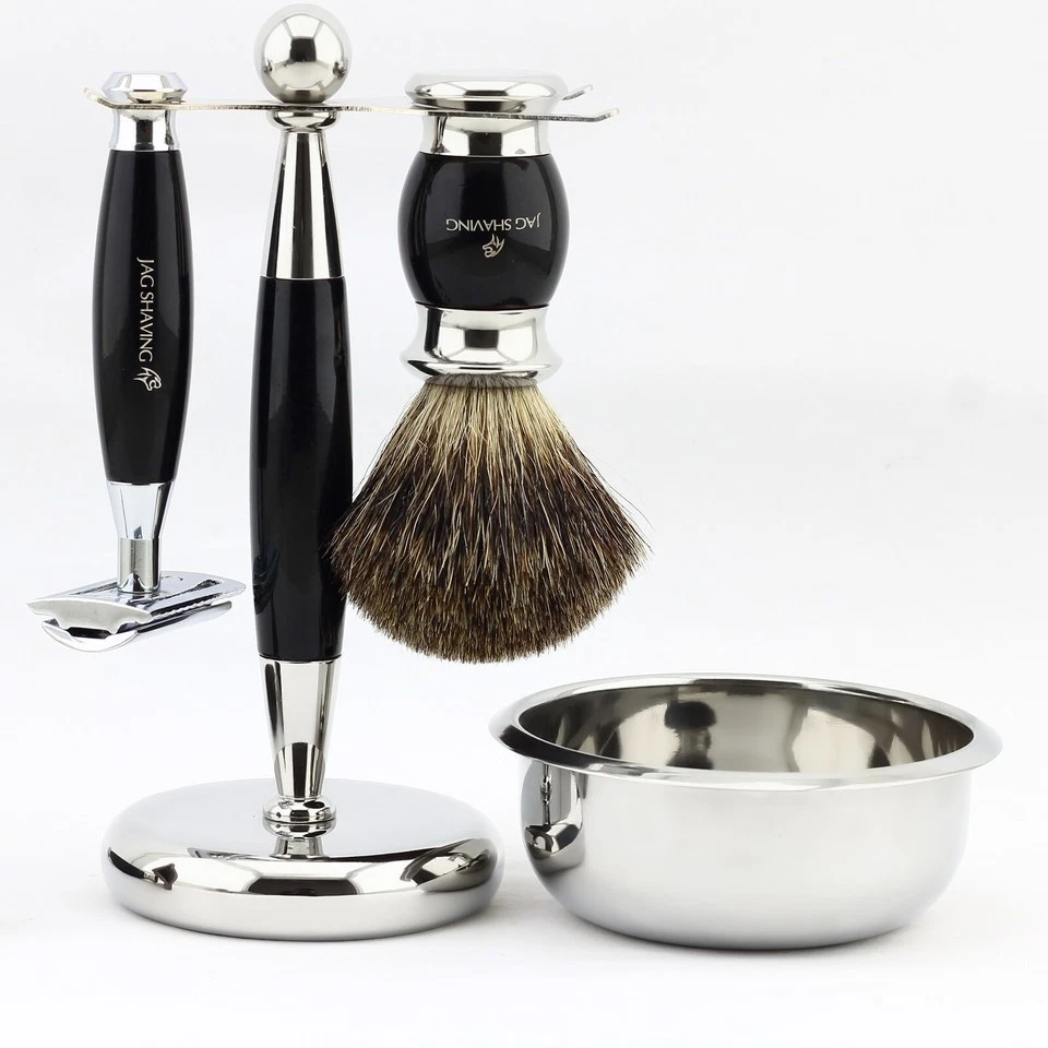 NEU JAG Shaving Herren Bartpflegeset Rasierpinsel DE, Rasierhobel & Schale