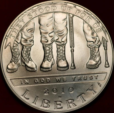 Uncirculated 2010-W Disabled Defenders of Freedom Comm Silver Dollar - Image 1 of 2