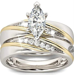 Wedding Rings  Rings for Women Anniversary Ring Bridal Sets 925 Sterling Silver - Picture 1 of 5