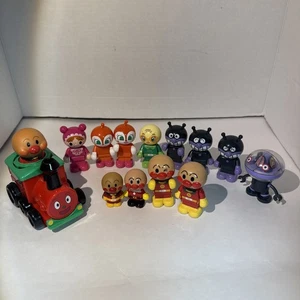 Lot Of 13 Anpanman Character Figure Toys Push Spring Train Baikinman Akachanman - Picture 1 of 21