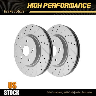 Front Drilled Disc Brake Rotors For Toyota Avalon Camry RAV4 Lexus ES250 ES350 - Image 1 of 4