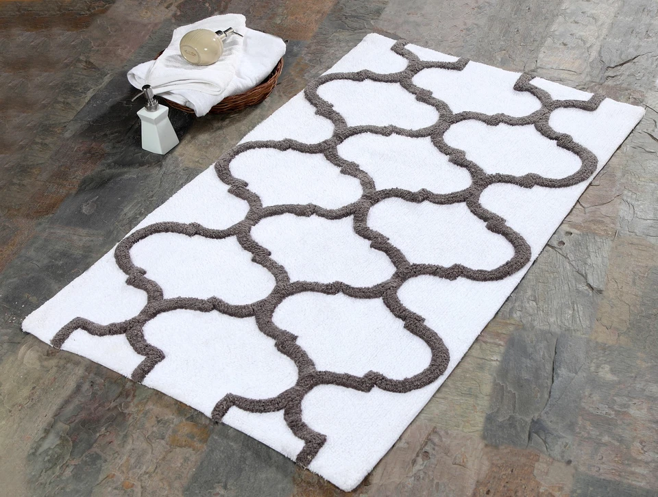 Alfombra de baño geométrica de algodón Foto 1 de 1
