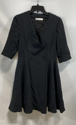 Christian Dior Women's Black Wool Wrap Dress Size 38 - Image 1 of 4