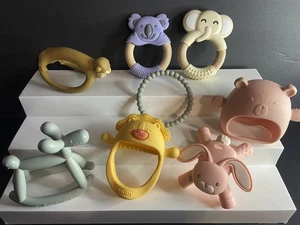 Infant Baby Silicon & Wood Sensory/ Teething Toys Nuby & Finely Smart & Miraloop - Picture 1 of 4