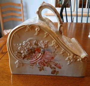 Antique Victorian Shabby Chic/Cottage Core Floral Cheese Dish Lid - Picture 1 of 10