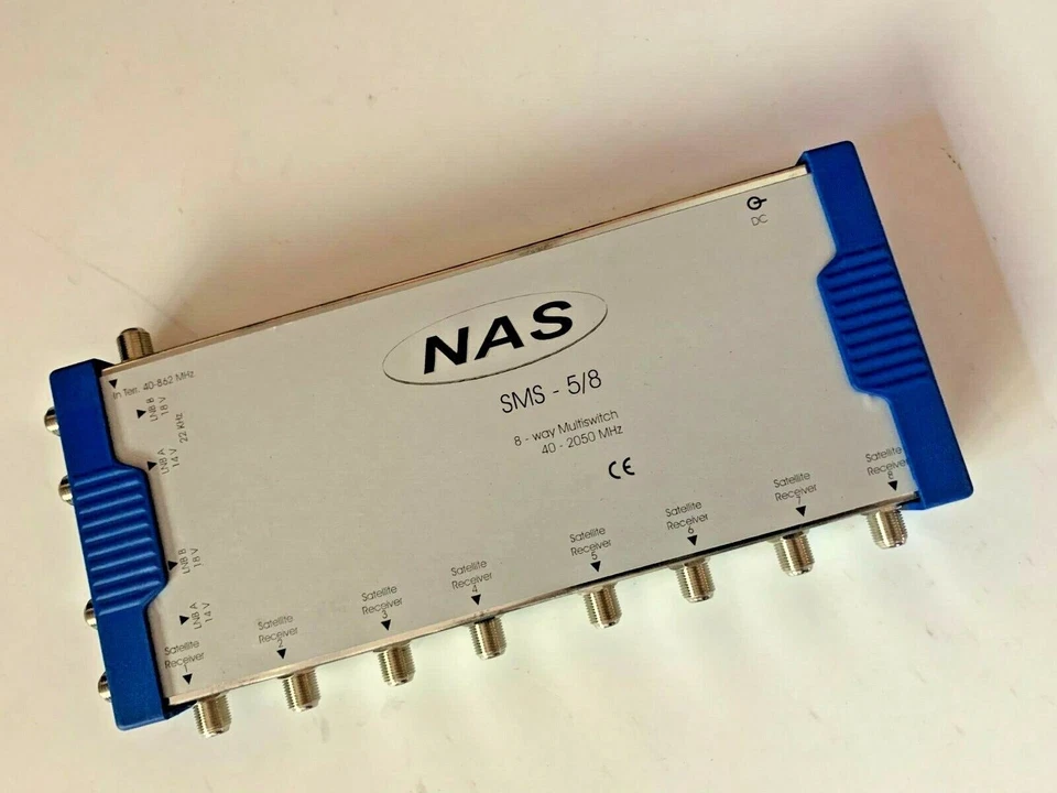 NAS 8-Way Multiswitch 40-2050 MHz Satellite Switch for 8 Receivers SMS-5/8 w/DC - Image 1 of 4