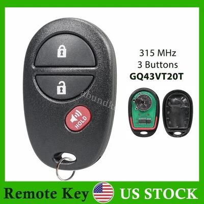 For 2005 2006 2007 2008 2009 2010 Toyota Tacoma Remote Key Fob Entry GQ43VT20T - Image 1 of 4