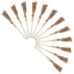 12 Pcs Hemp Rope Pendant Christmas Bead Tassel Farmhouse Tassels Beads Rustic - Bild 1 von 12