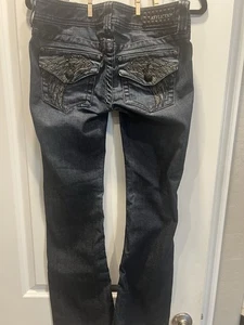 VTG Jeans by Affliction Y2K Womens 28 Bootcut Wing Embroidered - Picture 1 of 14