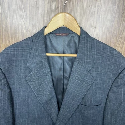 Cricketeer Sport Coat Mens 46L Green Multicolor Plaid Check 100% Wool USA Made - Image 1 of 4