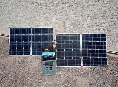 Portable Patriot Power Generator 1500 + 2 Portable Solar Panels 120V-12V-USB Out Foto 1 de 4