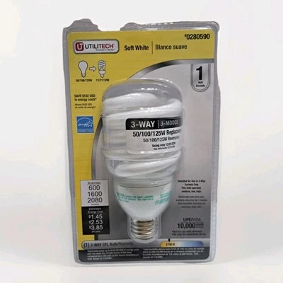 NEW SEALED Utilitech 0296891 CFL Bulb 3 way 50/100/150 watt - Image 1 of 2