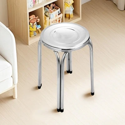 Stacking Stool Stainless Steel Round Stool for Indoor Outdoor Classroom Home - Image 1 of 2