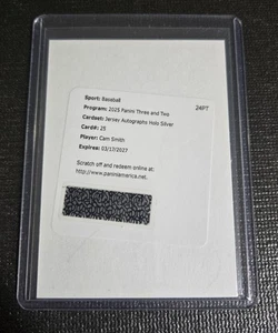 2025 Cam Smith Panini Three And Two RC Redemption Jersey Auto Holo Silver Astros - Picture 1 of 2