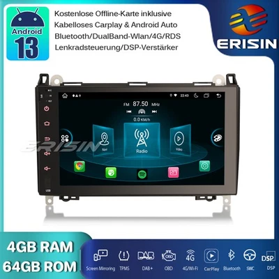 Android 13 Autoradio GPS DAB+CarPlay Mercedes A/B Klasse Sprinter Viano Crafter - Bild 1 von 4