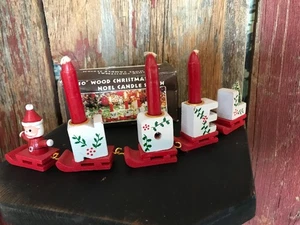 De colección. Trineo de velas Noel de madera de 10" Taiwán.............g4 - Imagen 1 de 5