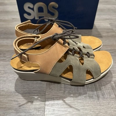 SAS Sedona Sagebrush Suede Lace Up Wedge Comfort Sandals Women’s Size 12 M Foto 1 de 4