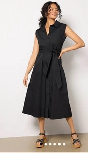 Evereve Women’s Dress Perry Tie Waist Shirt Black Sz:XS NWT - Picture 1 of 9