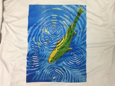 Simms Solar Tech T-Shirt - UPF 30+ Long Sleeve Rising Trout Sterling Medium