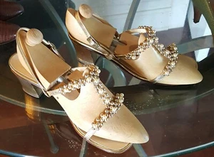 Women's Vero Cuoio Sandles, Sorrento, Beaded, 5M, Italy - Picture 1 of 6