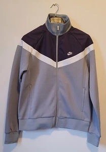 Mens Nike Jacket Size M Light Grey Purple Zip Up Sportswear With Logo - Picture 1 of 18