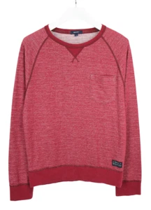 GANT  Sweatshirt Men's MEDIUM Pullover Crew Collar Patterned Red - Picture 1 of 11