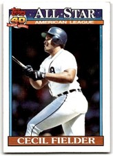 1991 Topps Baseball Card Cecil Fielder A Detroit Tigers #386