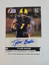 2022 Leaf Pro Set Draft Tyler Badie Autograph Card, Silver, Tigers, Broncos