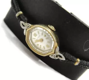 Reloj Vintage Wittnauer Damas Bisel 10K GF 2 Diamantes Entrenado Funcionando - Imagen 1 de 16