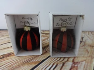 Juego de 2 soportes para fotos de Navidad negro rojo brillo con lugar de bola - Imagen 1 de 1