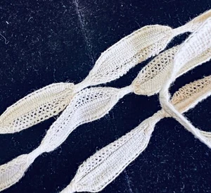 10 yds Antique Belgian Lace Making Linen Engrelure Trim Legless Braid XX751 - Picture 1 of 2