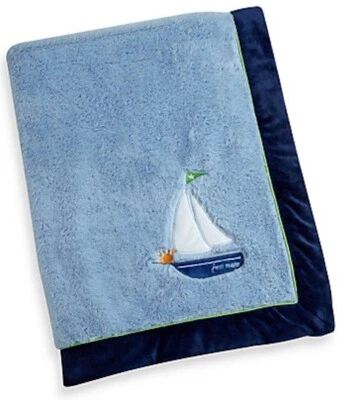 Wendy Bellissimo: Manta de felpa con apliques de velero Mix & Match en azul Foto 1 de 2