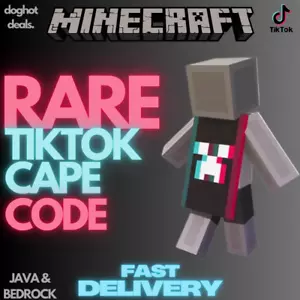 ✅Minecraft TikTok Cape Code for Bedrock & Java⚡ Ultra ️Rare ⚡2024 Cape ✅ - Picture 1 of 1