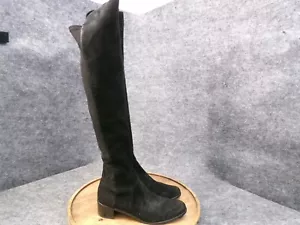 Stuart Weitzman Boots Womens 7.5 M Black Leather Knee High Over Knee Tall Shoes - Picture 1 of 10