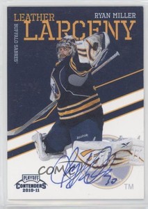 2010-11 Panini Playoff Contenders Leather Larceny Auto /50 Ryan Miller #16 Auto