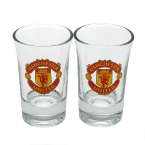 Manchester United FC 2er-Pack-Schnapsglas-Set Weihnachten und Geburtstag Geschenkideen Fan - Bild 1 von 3