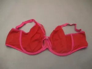 40M ELOMI Womens Red Mesh Unlined Underwire Wide Strap Back Closure Demi Bra 9S - Picture 1 of 8
