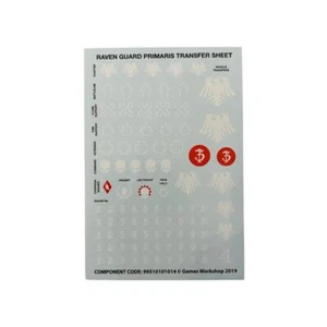 Raven Guard Primaris Transfer Sheet - Warhammer 40k Space Marine Decal Sheet - Foto 1 di 1