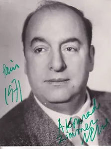 Pablo Neruda - Schriftsteller - Nobelpreis 1971 - Foto - original signiert - Bild 1 von 1