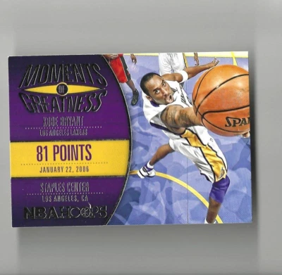 Panini NBA Hoops Moments of Greatness Kobe Bryant 81 points LA Lakers Staples - Image 1 of 2