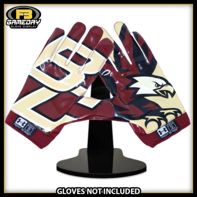 Football Receiver Gloves Display w/ Stand for Boston College Eagles Gloves! ACC - Image 1 of 4