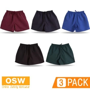 3 X Kids Microfibre Elastic Waist Double Stitched Hem Easy Fit Sport Shorts - Picture 1 of 8