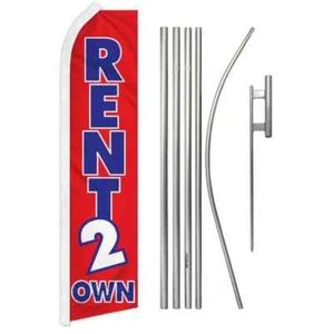 Rent 2 Own Swooper Advertising Flag & Pole Kit - Picture 1 of 9