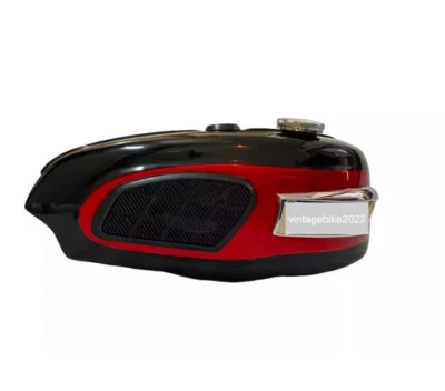 Tanque de combustible negro y cereza 250CC 1969-71 con tapa para Fit Triumph Trophy TR25W Foto 1 de 4